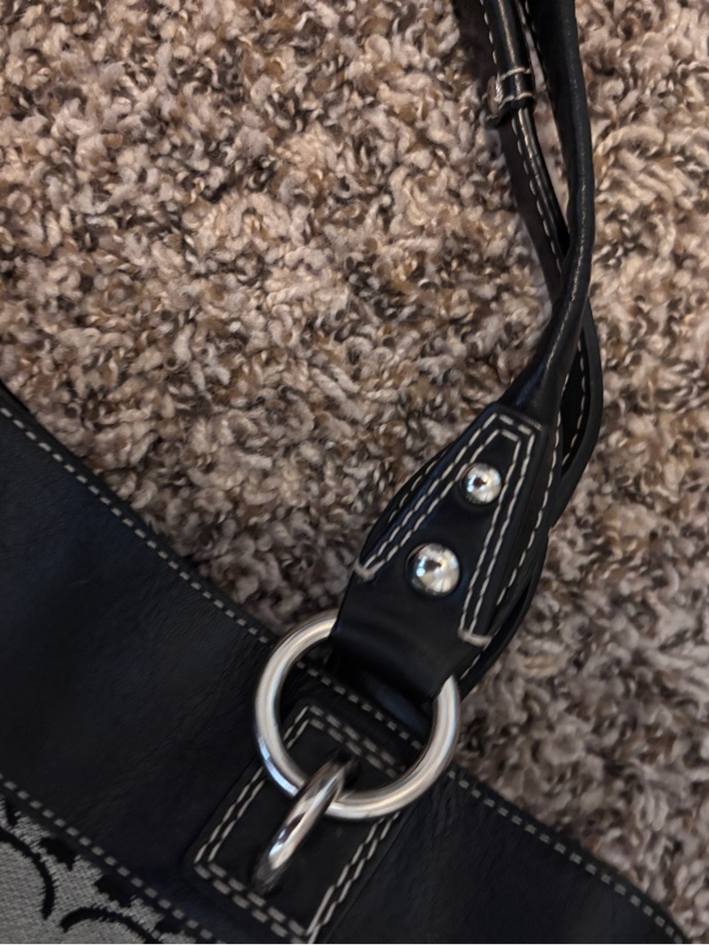 Coach Black and Gray Signature Canvas Tote - Picture 12 of 13